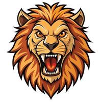 lion head with open white background vector