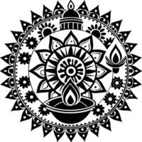 a black and white design with a, circular pattern white background vector