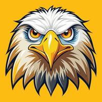 an eagle head on a yellow background vector