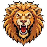 lion head mascot white ,background illustration vector