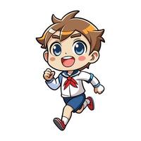 a cartoon boy running with arms outstretched vector