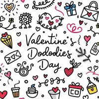 a doodle doodle valentine's day card vector
