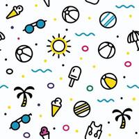 summer seamless pattern with sunglasses and other items vector