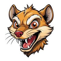 a cartoon head of raccoon with its mouth open vector