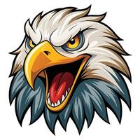 eagle head with open mouth and open beak vector