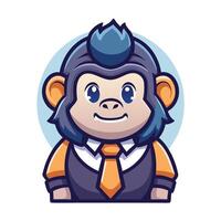 a cartoon monkey wearing a tie and tie vector