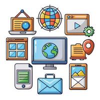internet marketing icon set illustration vector