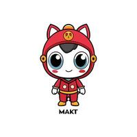 a cartoon character wearing a red and white outfit vector