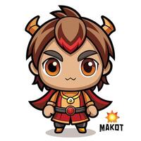 cartoon character with horns and a red cape vector