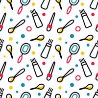 seamless pattern with colorful objects brushes vector