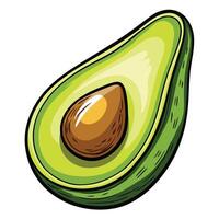 an avocado is shown in cartoon style, vector