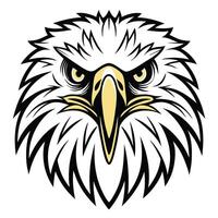 an eagle head with a black white background vector