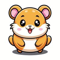 a cartoon hamster with big smile on its face white background vector