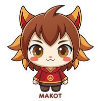 a cartoon character with the word makot vector