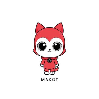 cartoon character with the word makot on it vector
