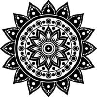 black and white mandala design background, vector