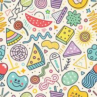 seamless pattern with, colorful objects shapes vector