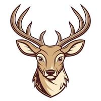 deer head white background illustration vector
