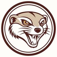 an angry meerkat head in a circle vector