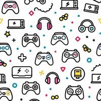 a seamless pattern with , controllers and other items vector