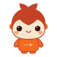 a cartoon character with the words makoto on it vector