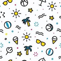 summer seamless pattern with beach and sun vector