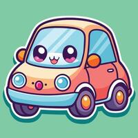 cartoon sticker with eyes and smile vector