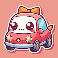 a cute car with a bow on it vector