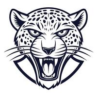 a jaguar head with it,s mouth open vector