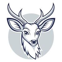 a deer head with horns, and antlers vector