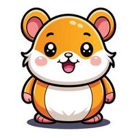 a cartoon hamster with big smile on its face vector