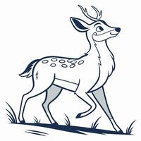 a cartoon deer running in the grass vector