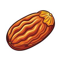 a cartoon image of a ripe cashew nut vector