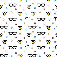 a pattern with glasses and polka dots vector