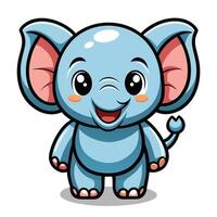 cute cartoon elephant white background vector