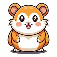 cartoon hamster with big eyes and smile vector