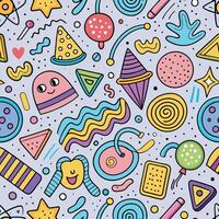 seamless pattern with colorful , objects shapes vector