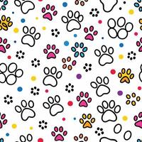 seamless pattern with paw, prints dots vector