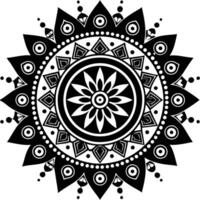 a black and white design with a circular design vector