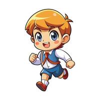 a cartoon boy running with a backpack vector