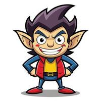 cartoon character with big eyes and a red vest vector