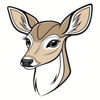 a deer head with large ears and a big nose vector