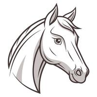 un caballo cabeza en blanco antecedentes vector