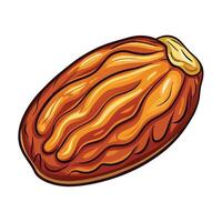 a cartoon illustration of a nut vector