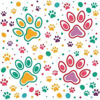 paw prints seamless pattern white background vector