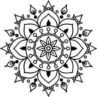 a black and white mandala, coloring white background vector