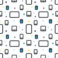 seamless pattern with mobile phone and tablet vector
