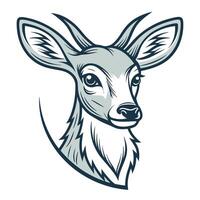 a deer head with horns and long ears vector