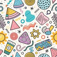 seamless pattern with colorful objects shapes , vector