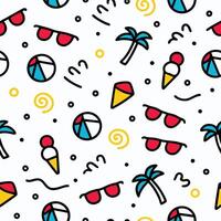 seamless pattern with beach and sunglasses vector